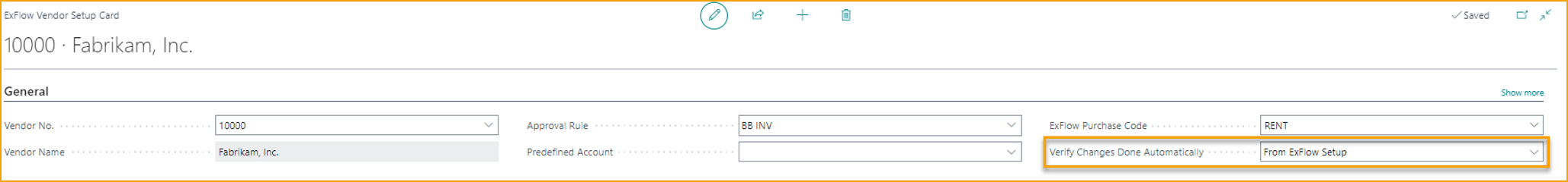 ExFlow Advanced Vendor Options - Verify Changes Done Automatically