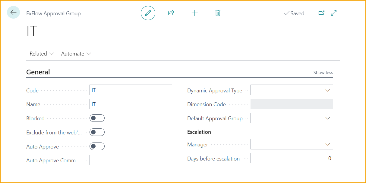 ExFlow Approval Group Card