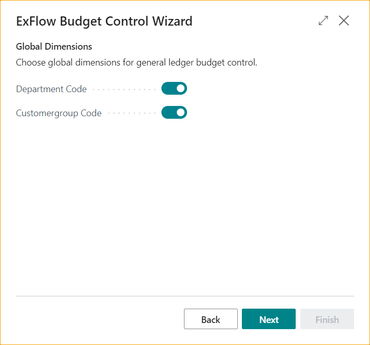 ExFlow Budget Control Wizard