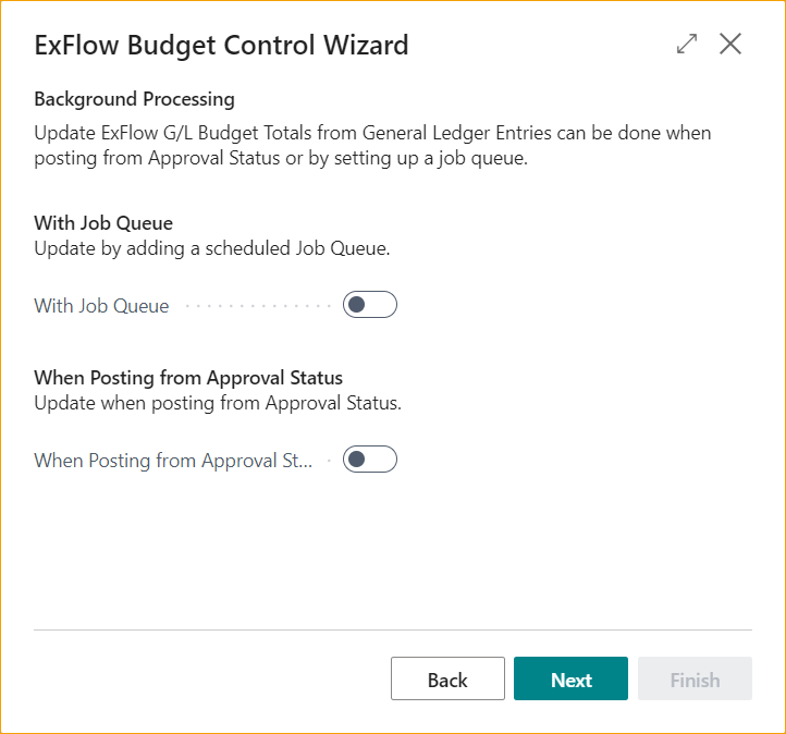 ExFlow Budget Control Wizard