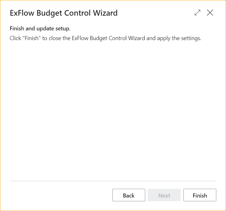 ExFlow Budget Control Wizard