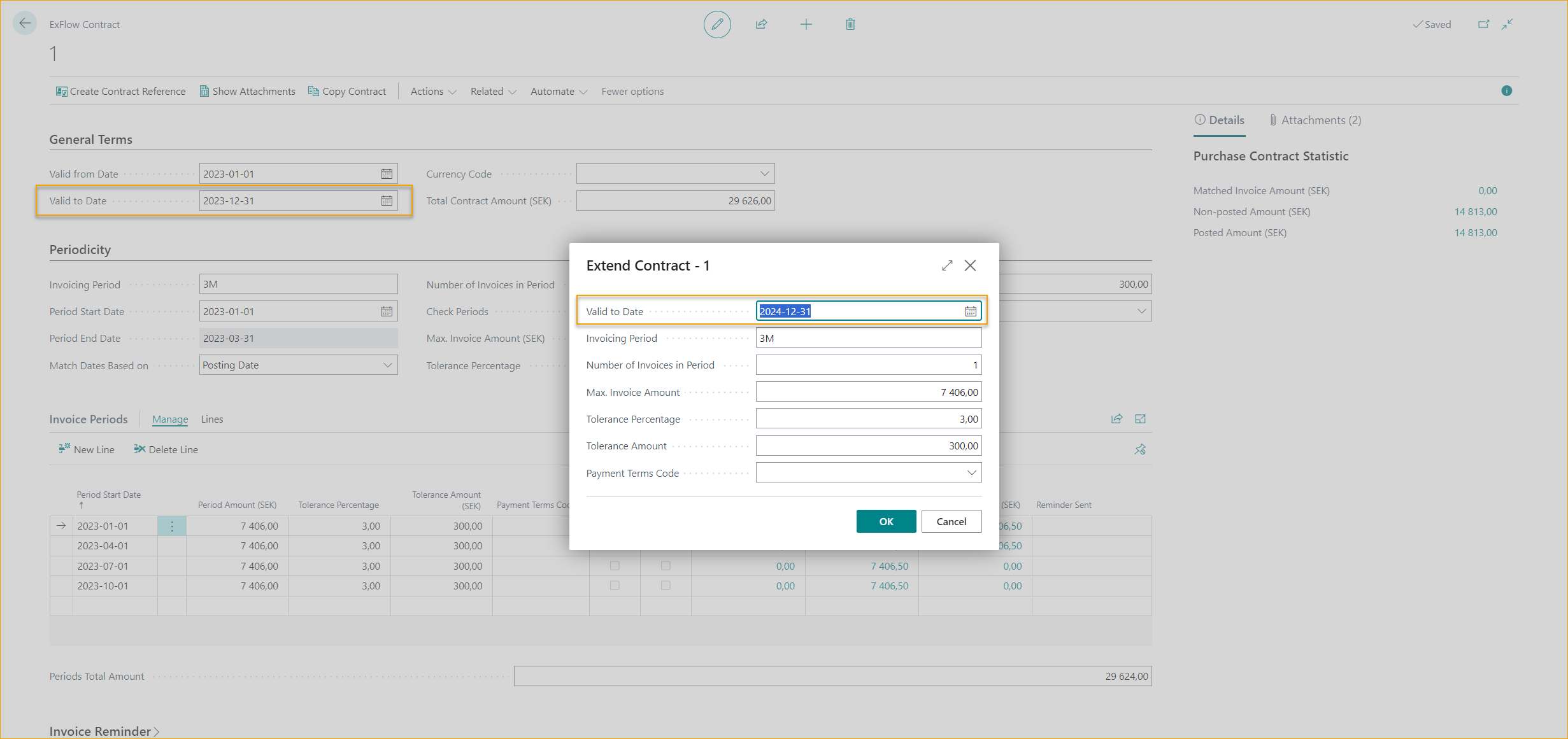 Extend ExFlow Contract Periods