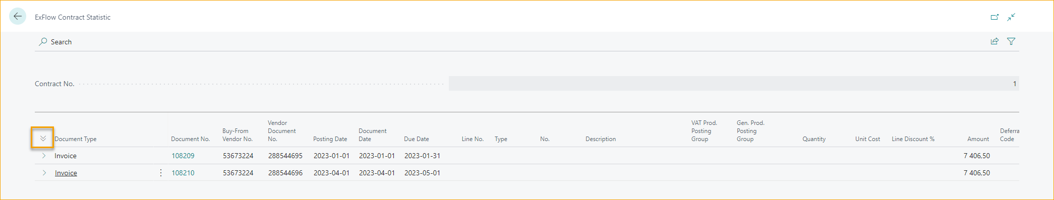 ExFlow Contract Statistic