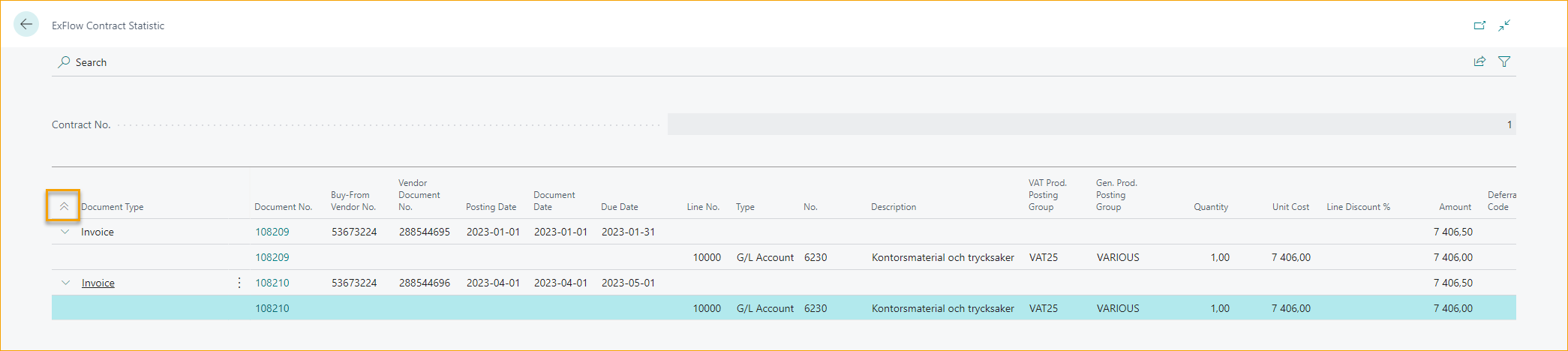 ExFlow Contract Statistic