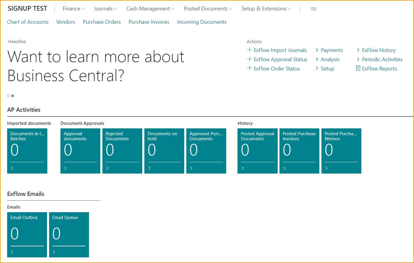 ExFlow Menu Role ExFlow Accountant