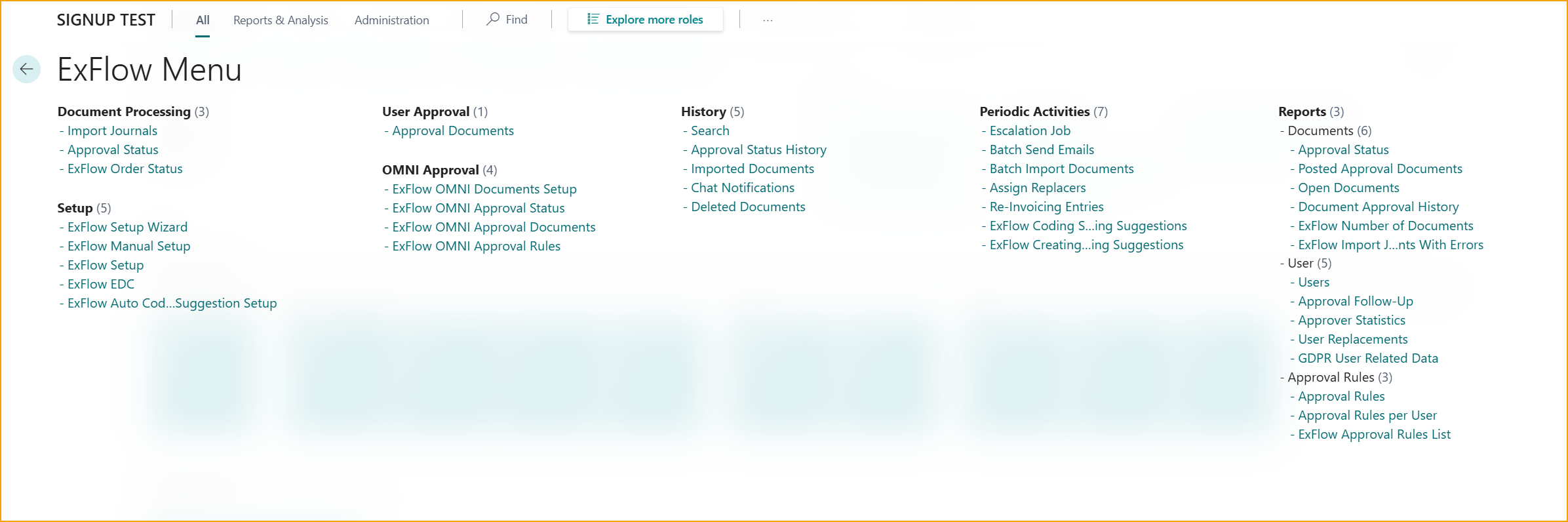 ExFlow Menu