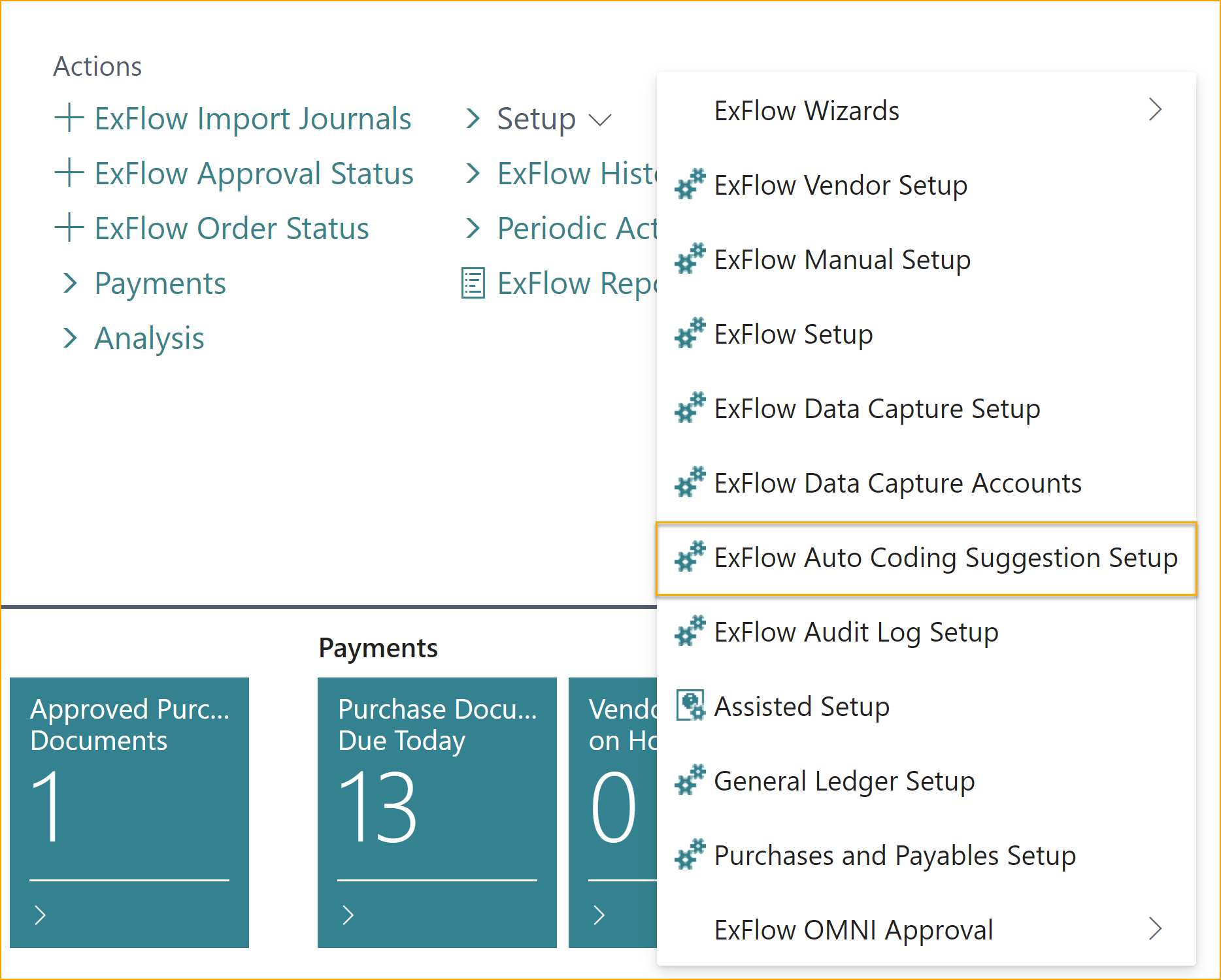 ExFlow Menu