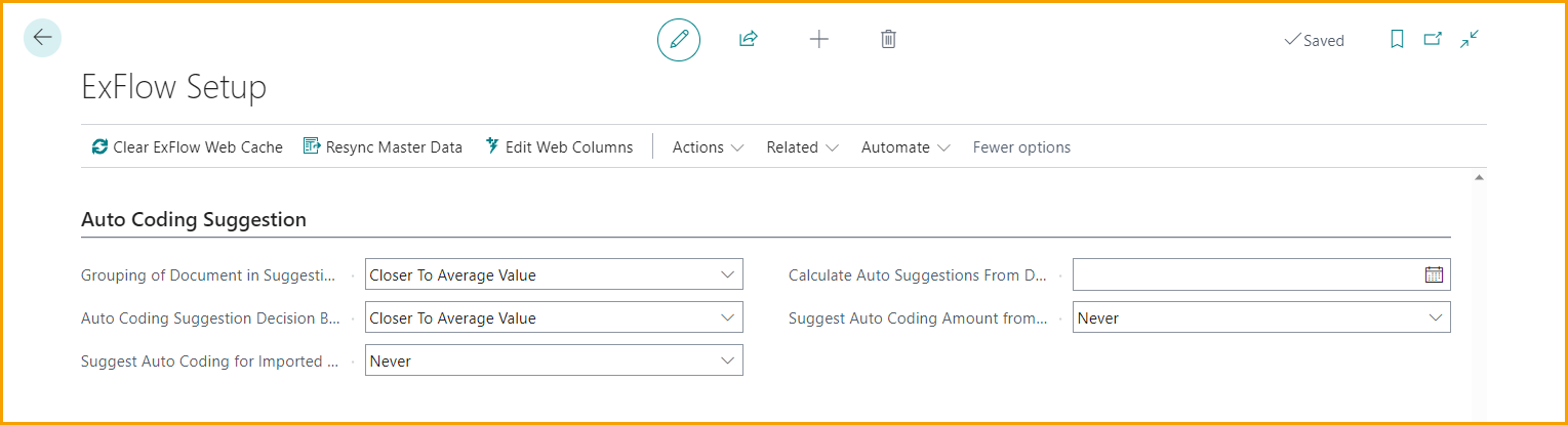 ExFlow Setup - Automatic Suggestion