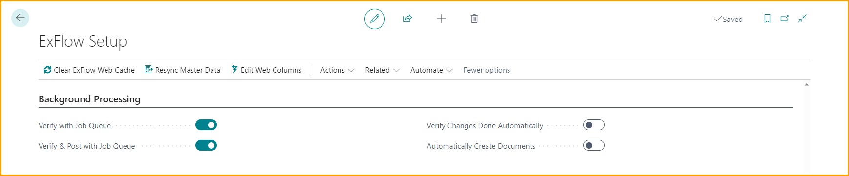 ExFlow Setup - Background Processing - Verify &amp; Post with Job Queue