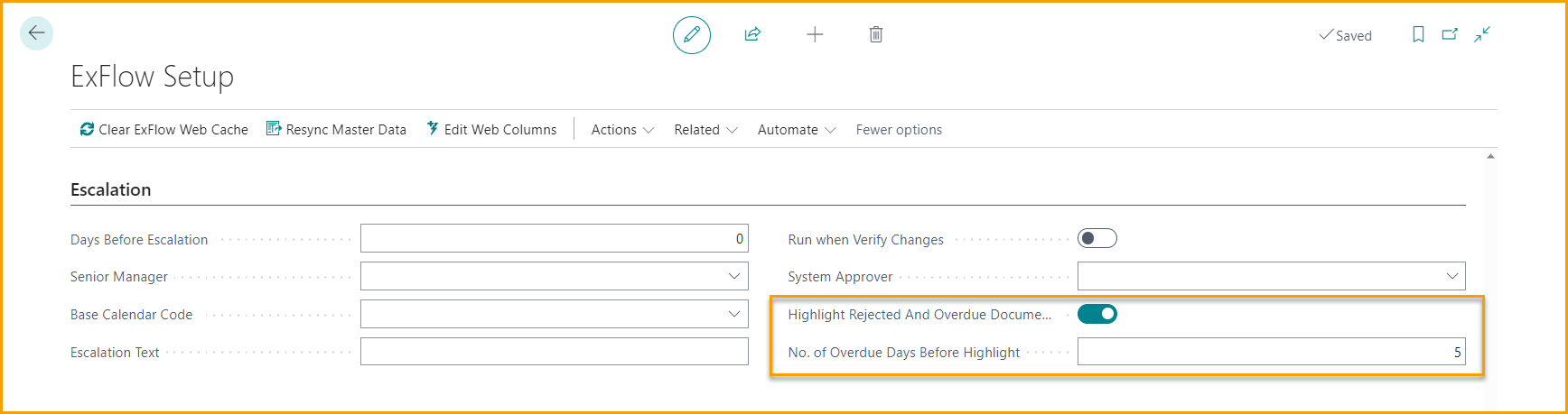 ExFlow Setup - Escalation