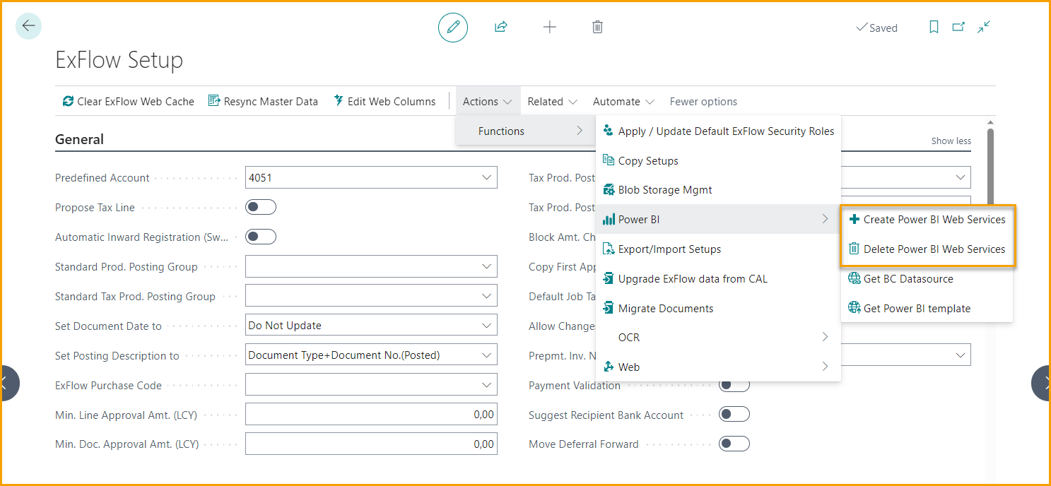 ExFlow Setup -- Power BI