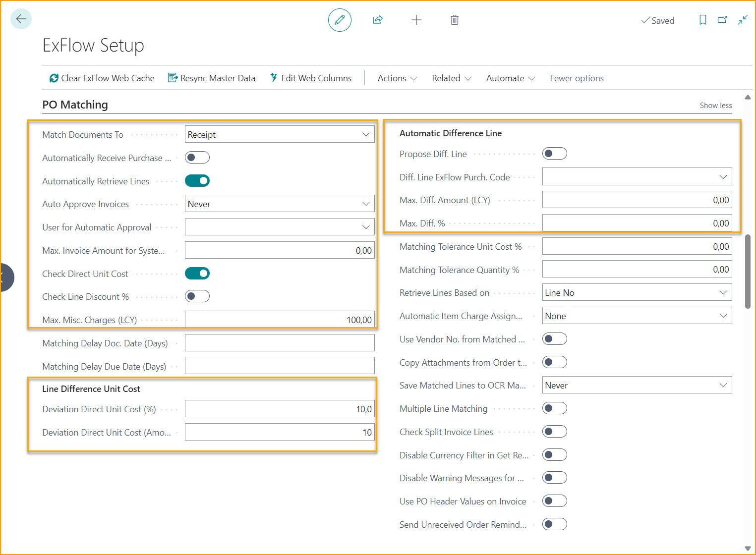 Order Matching Wizard – ExFlow Setup