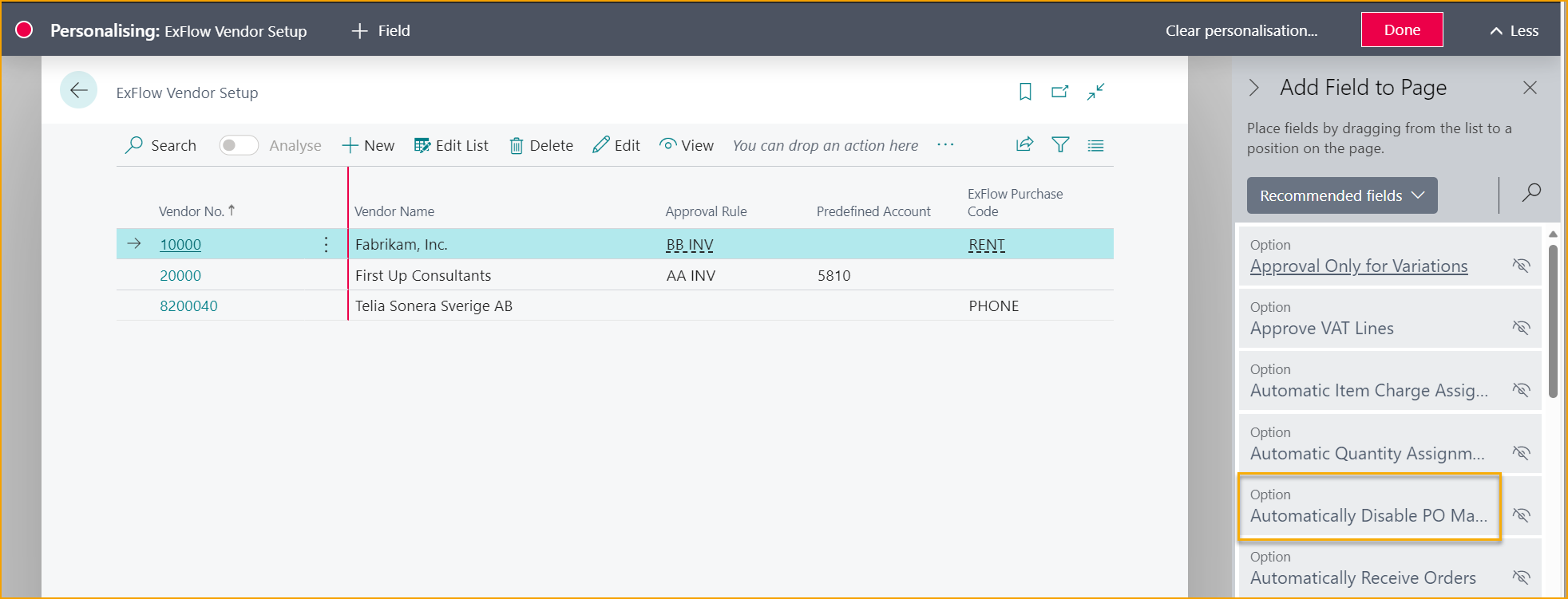 ExFlow Vendor Setup