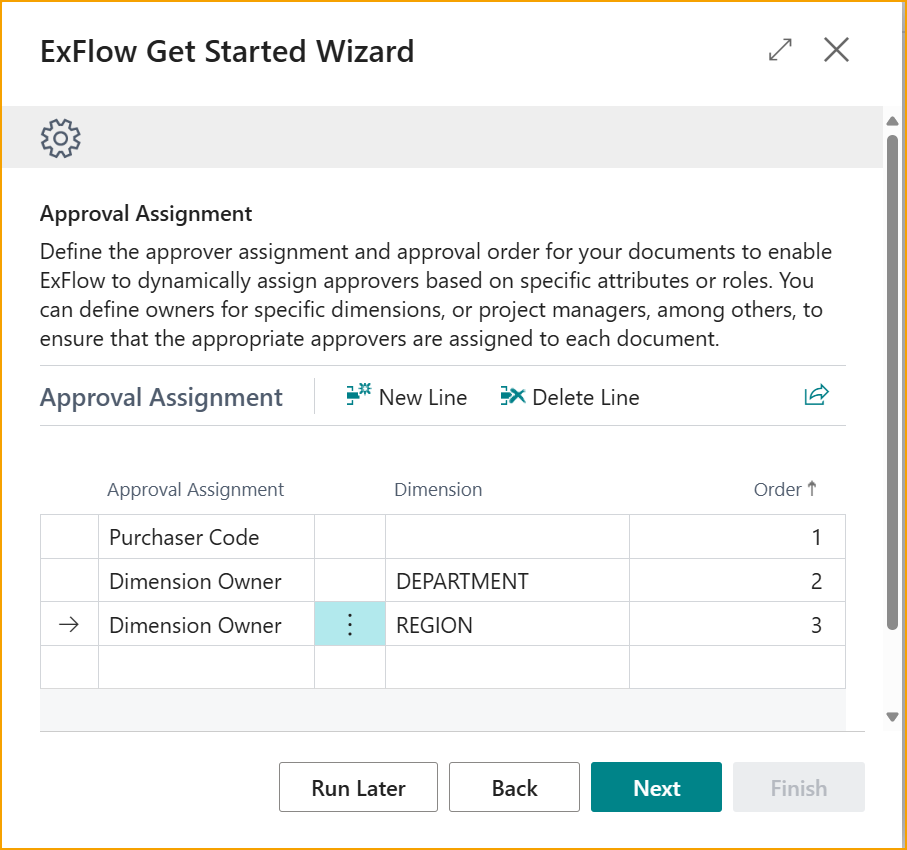 Get Started Wizard - Approval Assignment