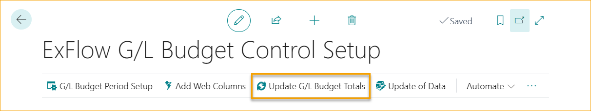 ExFlow G/L Budget Control Setup