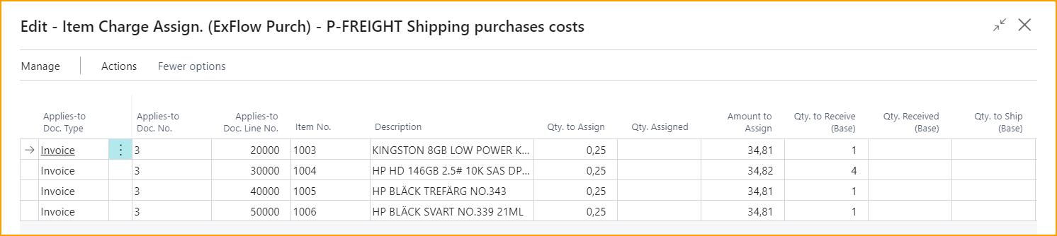 Item Charge Assign. (ExFlow Purch)