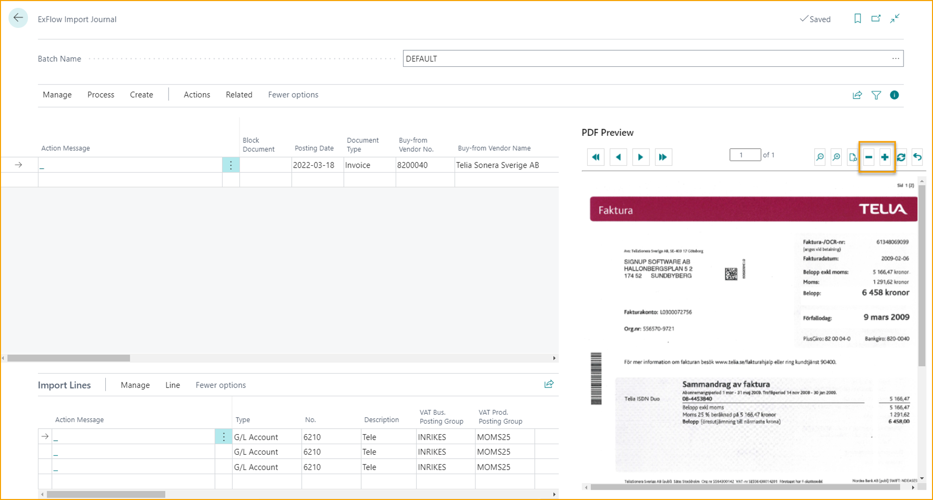 ExFlow Import Journal