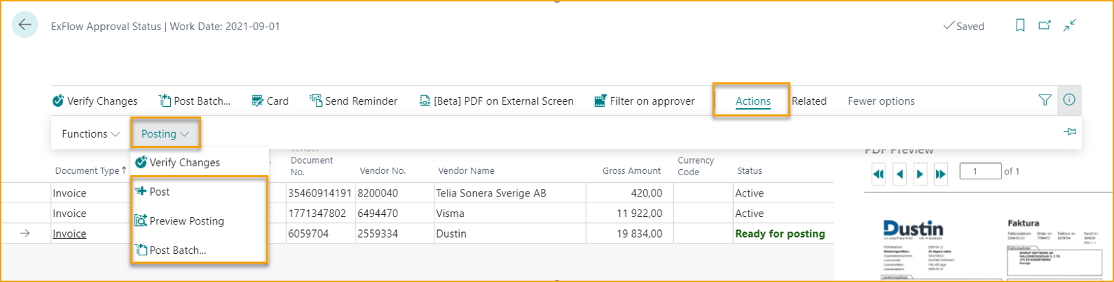 ExFlow Approval Status