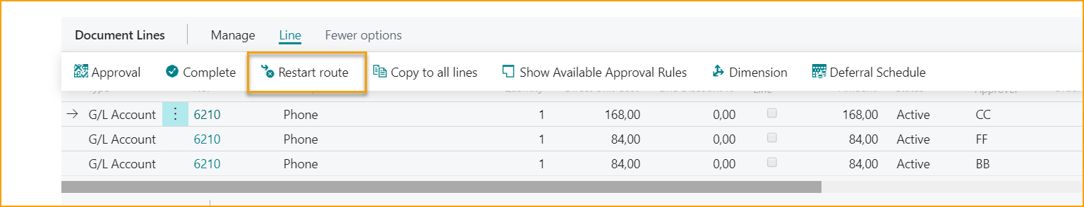 ExFlow Approval Status - Document Lines