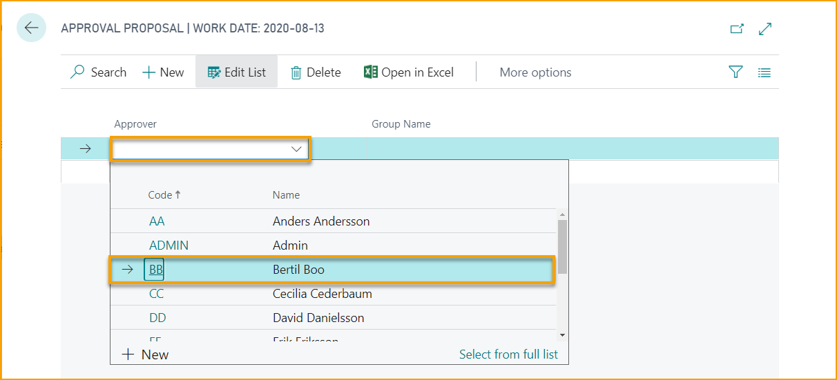 ExFlow Import Journal - Import Lines - Approval Proposal