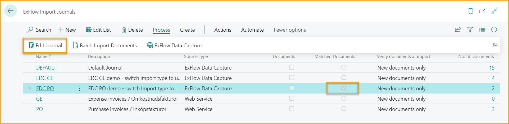 ExFlow Import Journal