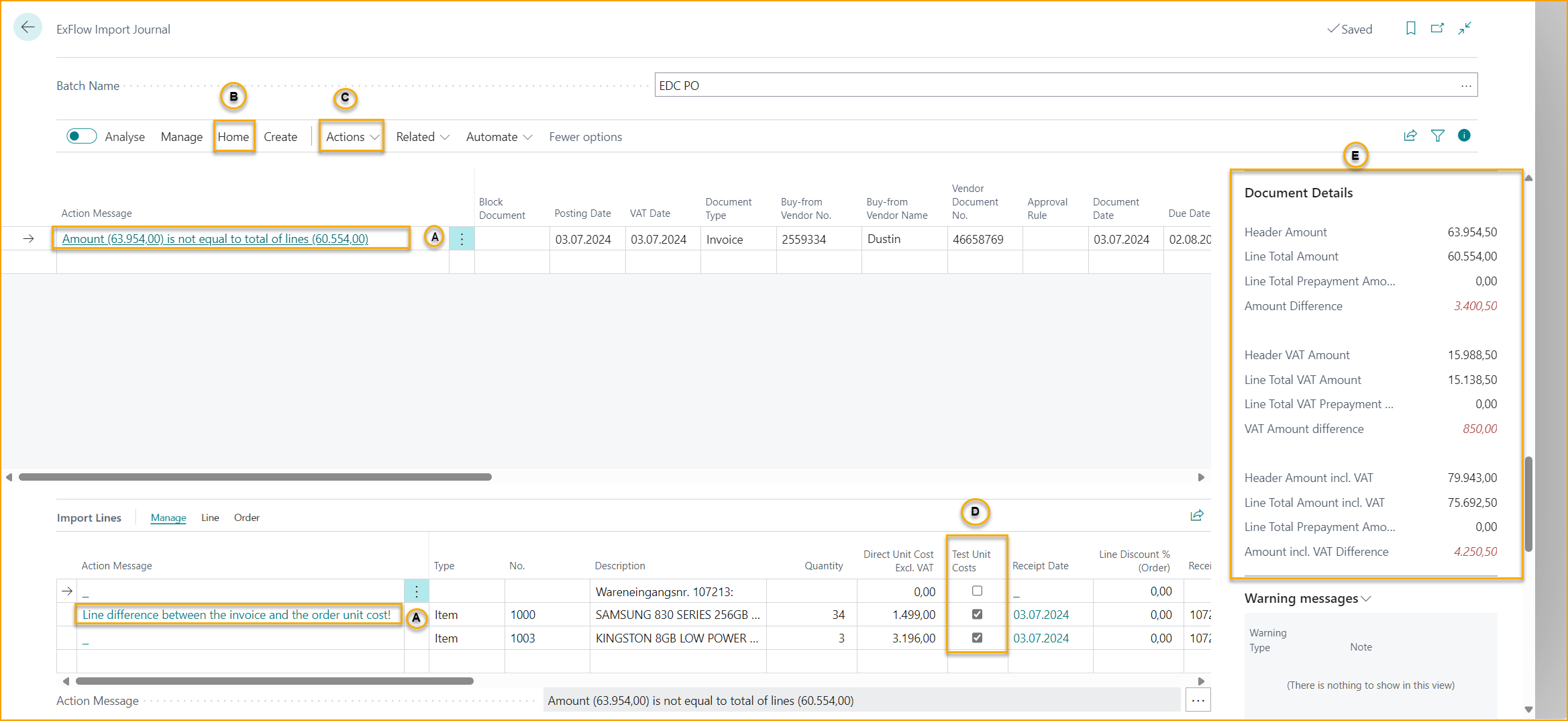 ExFlow Import Journal