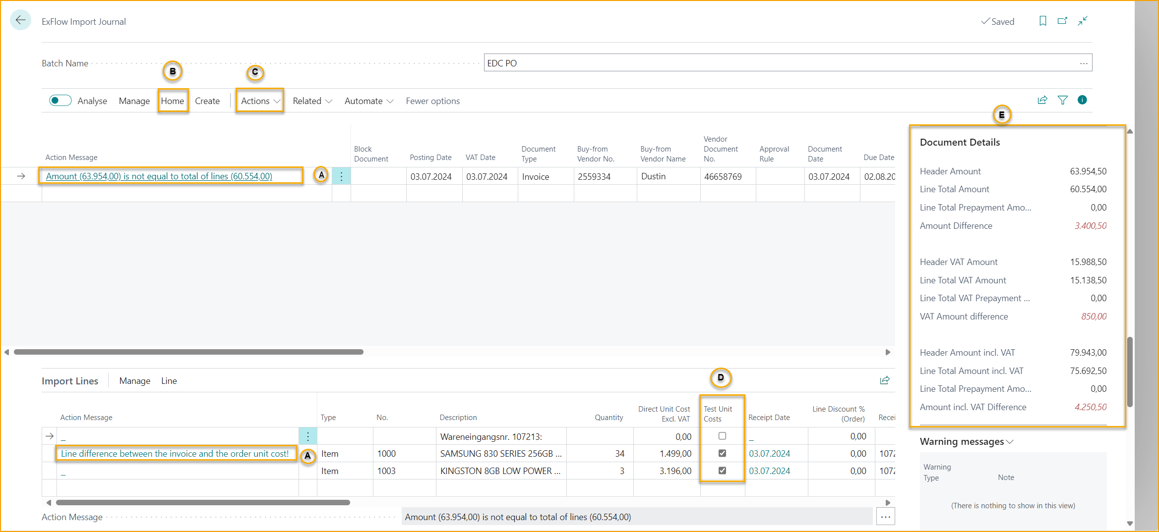 ExFlow Import Journal