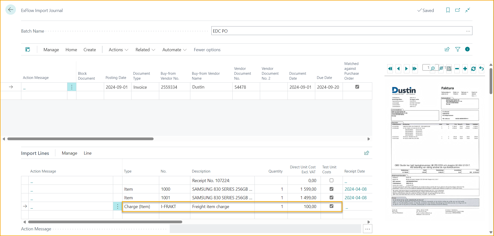 ExFlow Import Journal