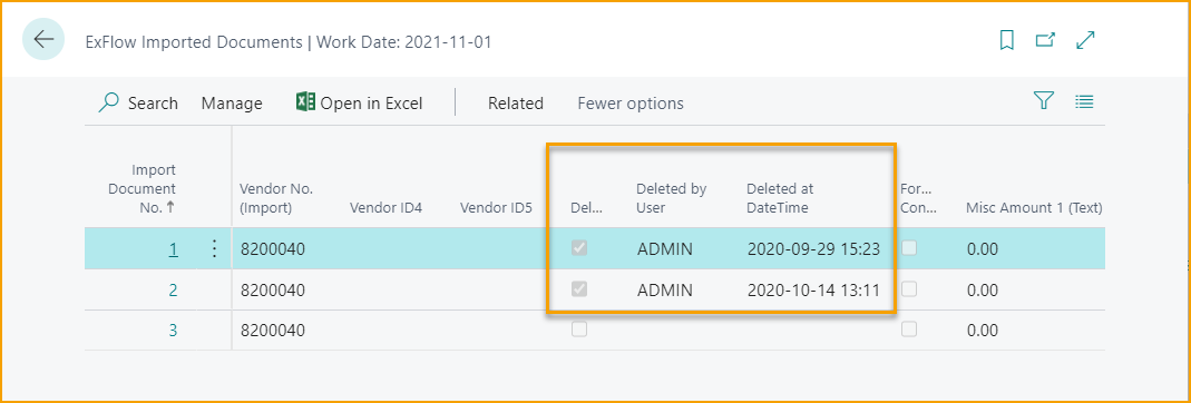 ExFlow Imported Documents