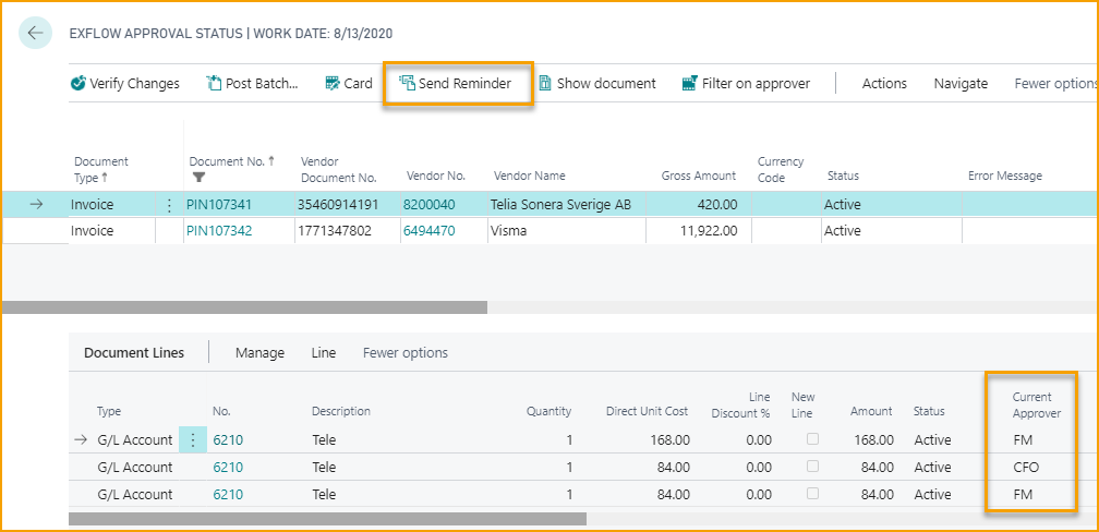 ExFlow Approval Status