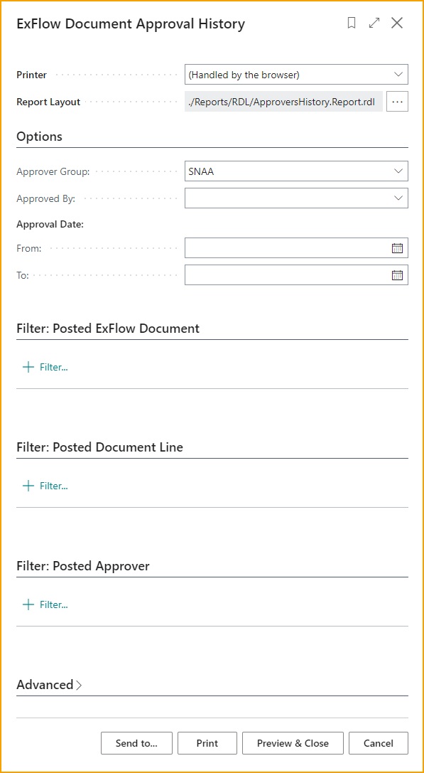 Report - ExFlow Document Approval History