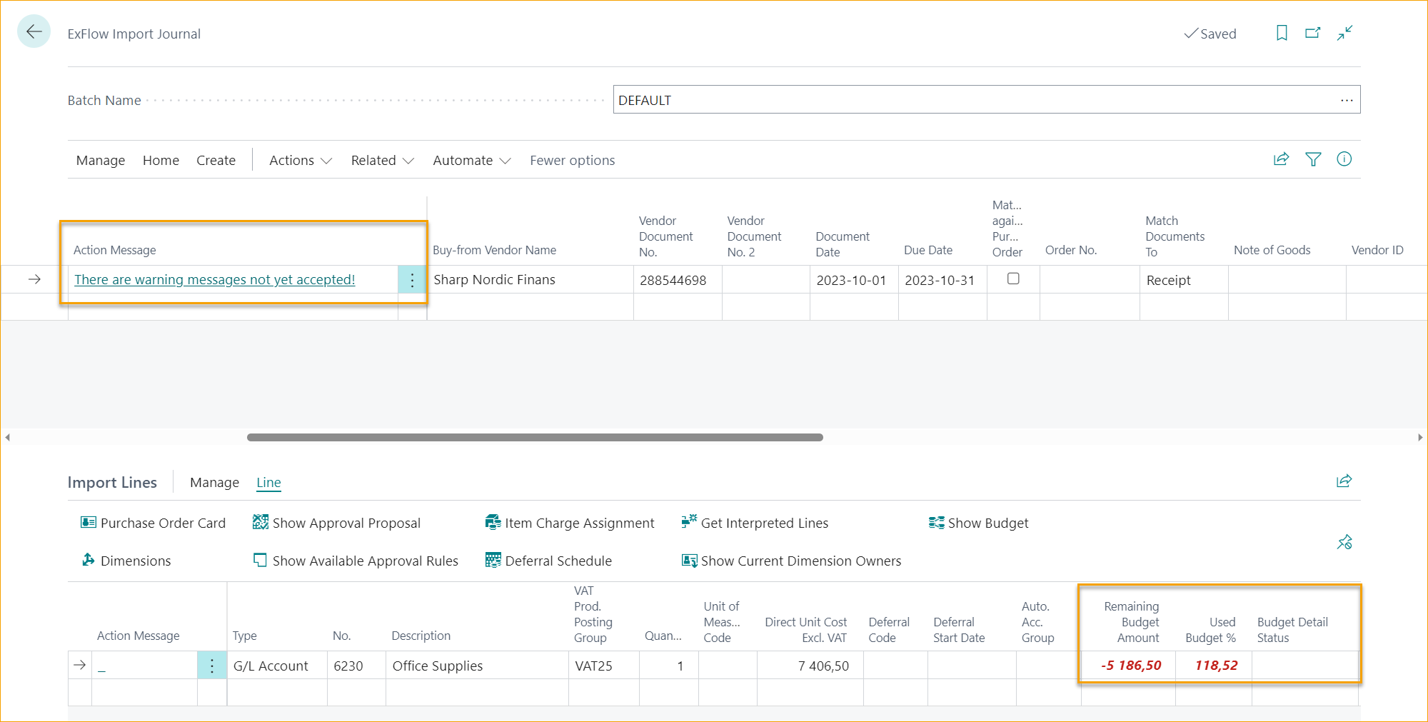 ExFlow Import Journal