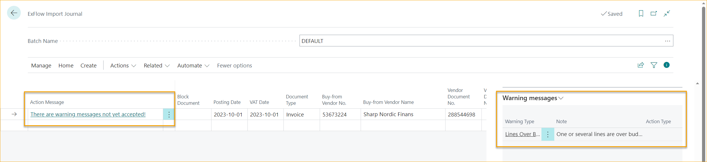 ExFlow Import Journal