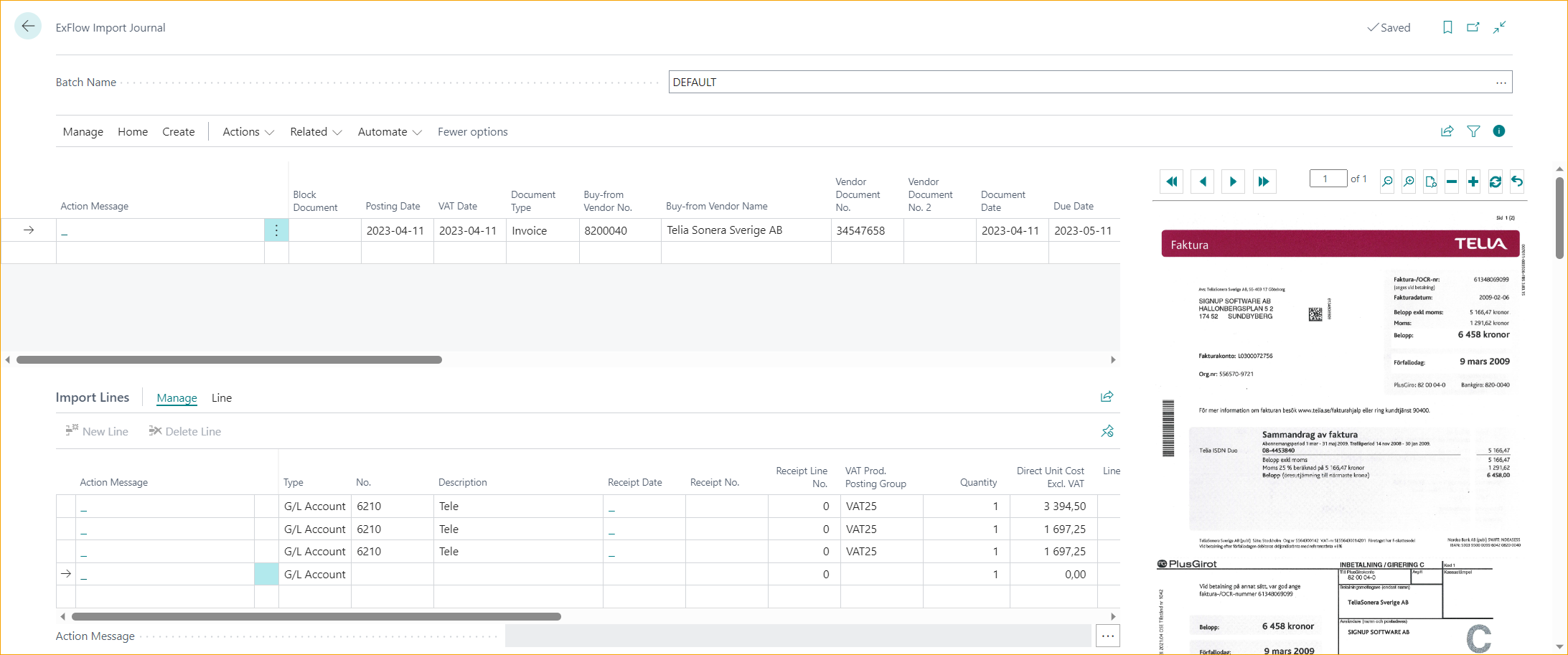 ExFlow Import Journal