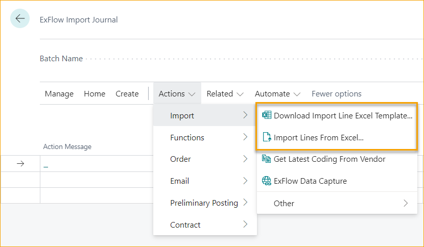 ExFlow Import Journal