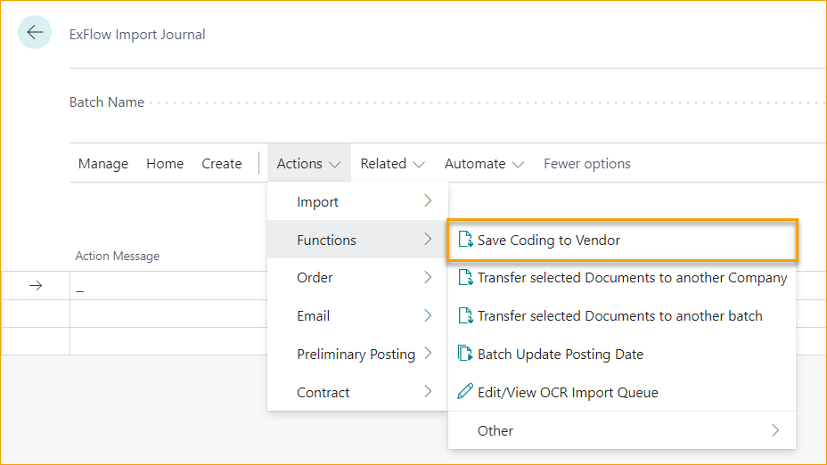 ExFlow Import Journal - Functions