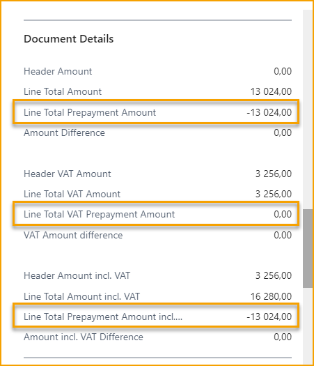 ExFlow Import Journal - Document Details for Prepayment