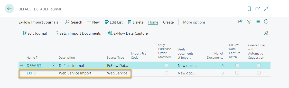 ExFlow Import Journals