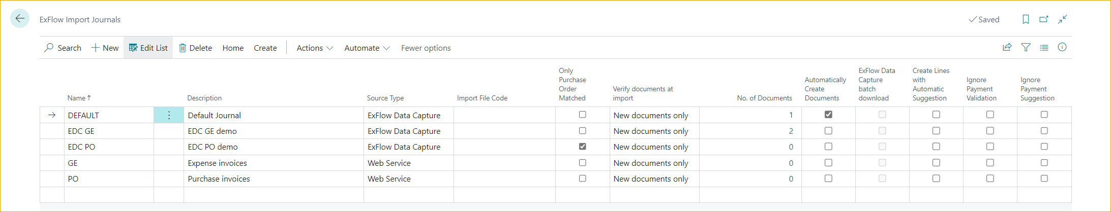 ExFlow Import Journal