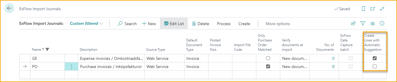 ExFlow Import Journals