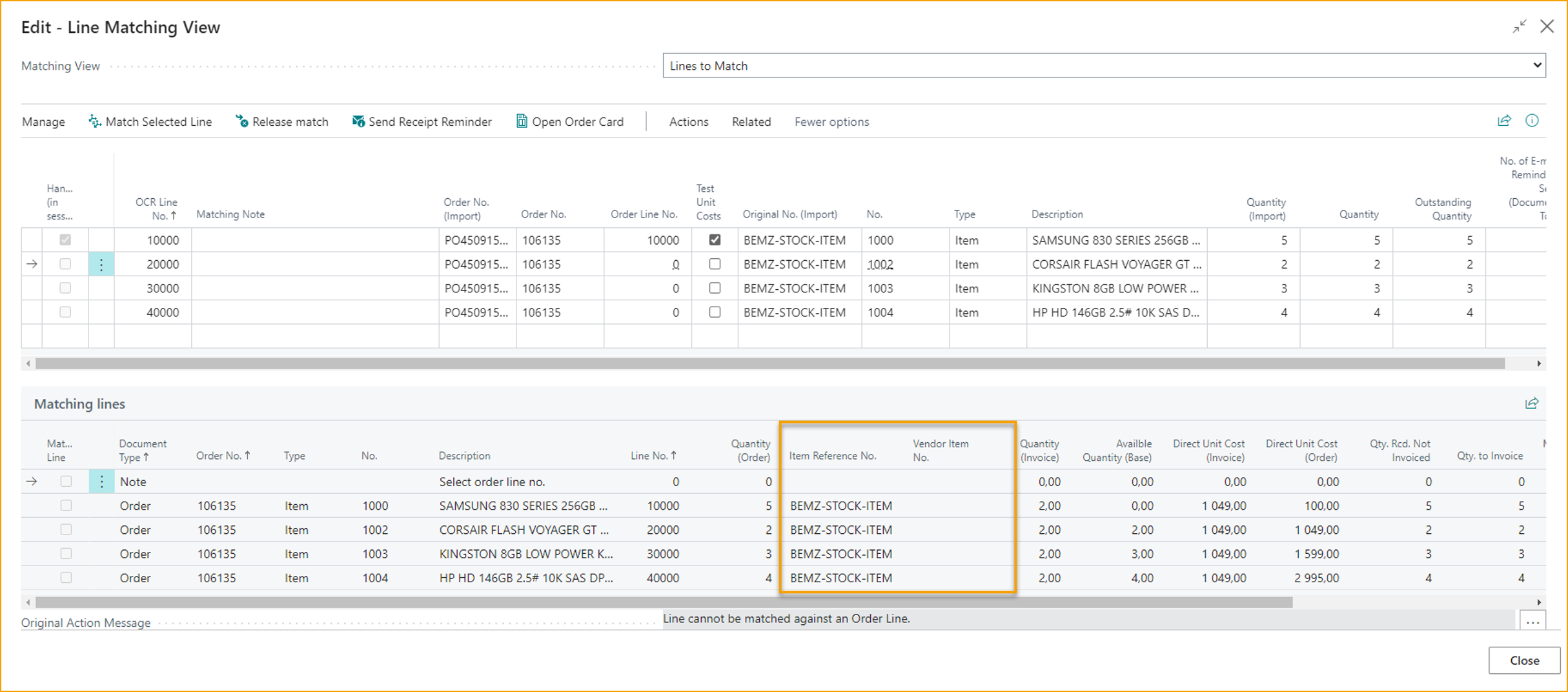 Match OCR Lines - Line Matching View