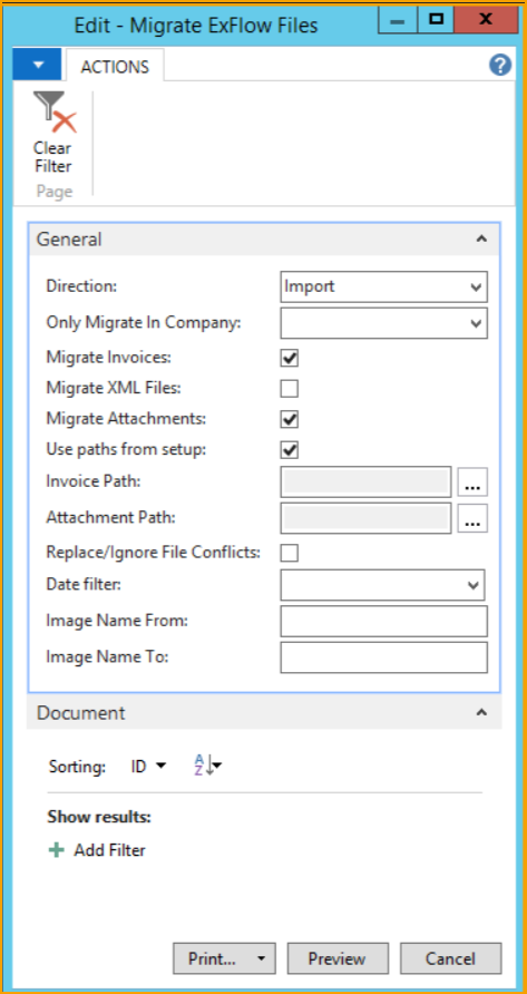 Upgrade and migrate ExFlow data