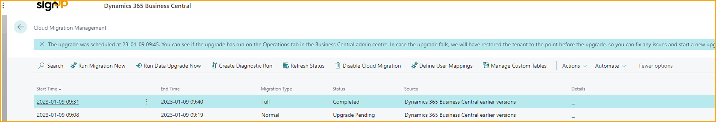 Upgrade and migrate ExFlow data