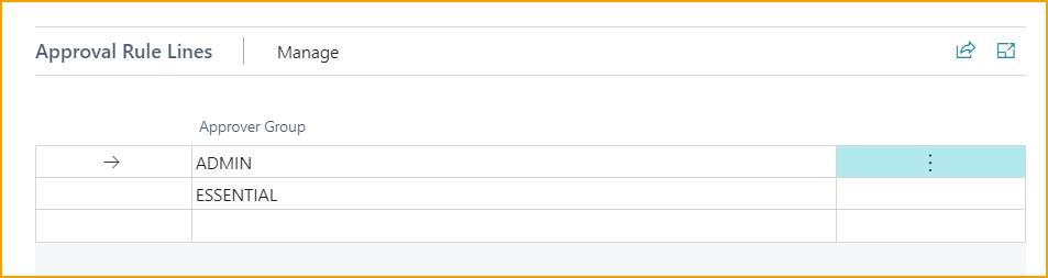 ExFlow OMNI Approval Rule - Approval Rule Lines