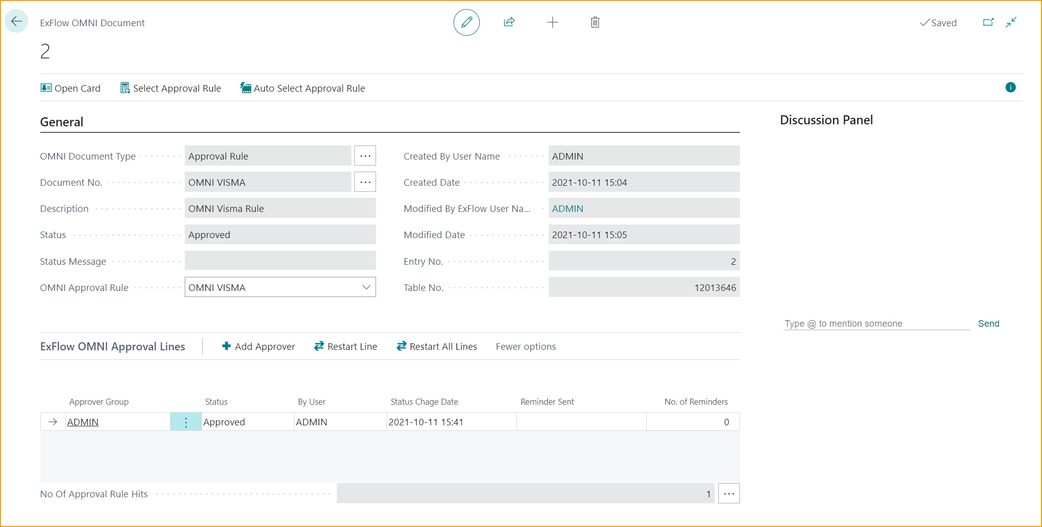 ExFlow OMNI Document - Approved Approval Rule