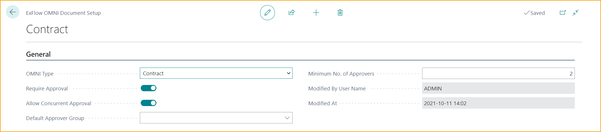 ExFlow OMNI Document Setup - Contrac