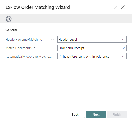 Order Matching Wizard - General