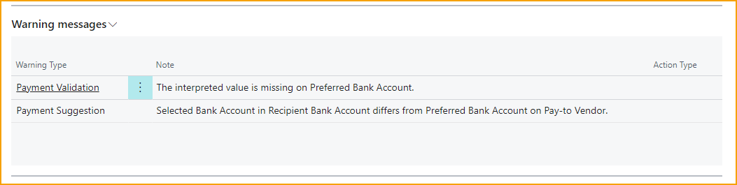 ExFlow Import Journal - Recipient Bank Account