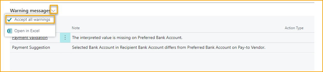 ExFlow Import Journal - Recipient Bank Account