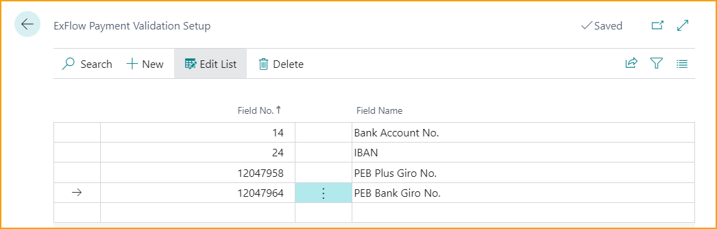 ExFlow Payment Validation Setup